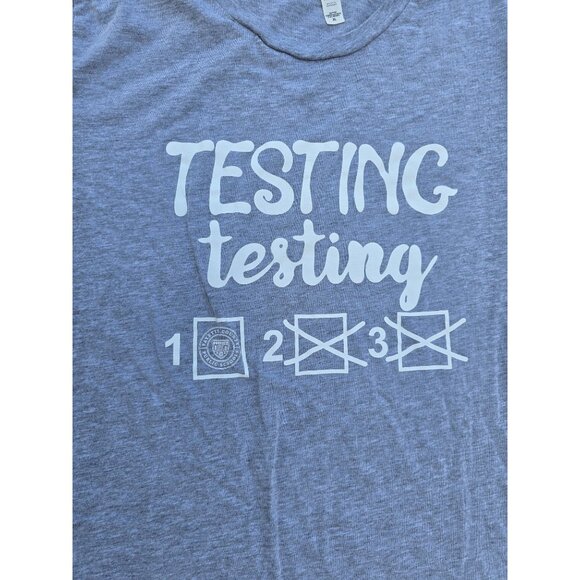 Testing Graphic Heather Blue Unisex T-Shirt XL By Bella+Canvas - Picture 3 of 6